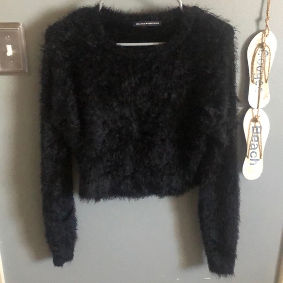 Brandy Melville Sweaters - Brandy Melville NEW Fuzzy Black sweater